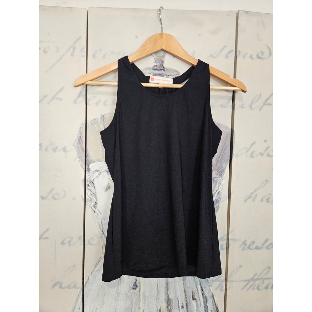 Jude Connally Sleeveless Top XS Black Judeā Cloth Pleated Back Preppy Luxury